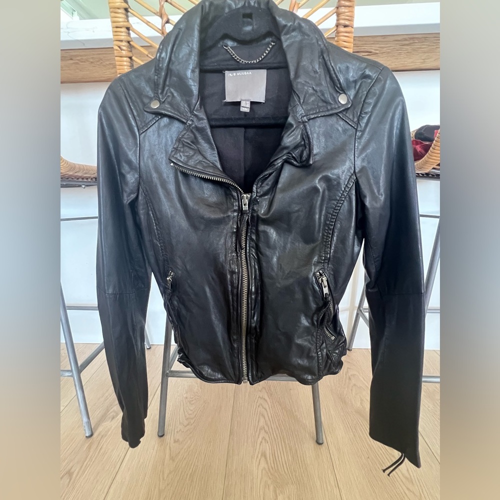 Muubaa Black Leather Jacket